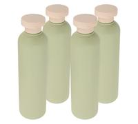 minkissy Lot de 4 Flacons Rechargeables 260 Ml en PE Souple Vert Avocat avec Bouchon à Clapet Flacons Vides Portables pour Shampoing Gel et Lotion Ensemble Pratique pour Voyage et Salle