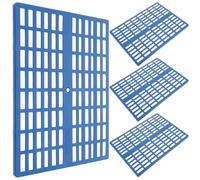 minkissy Lot de 4 Tapis de Sol Plastique Bleu pour Cage à Lapin et Petits Animaux, Coussinets Antidérapants pour Pattes, Tapis de Protection Réutilisable pour Cage Hamster et Cochon d'Inde