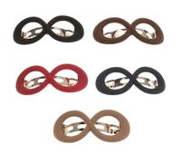 minkissy Lot de 5 Barrettes à Cheveux Noires Rouges Vertes Café Foncé et Clair Pinces à Queue de Cheval Solides en Métal Mat Antidérapant Maintien Ferme pour Cheveux Épais Accessoires