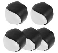 minkissy Lot de 5 Poufs Jouets Garçon et Filles en PVC Noir, Paquet de Sable Petits et Légers pour Jeu en Plein Air, Matériel de Lancer Adapté aux Activités Extérieures et Jeux D’adresse