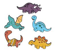 minkissy Lot de 5 Set de Broches Dinosaure en Émail Épingles Fantaisie pour Vêtements et Paquet Accessoires pour Femmes et Garçon et Décoration Colorée et Amusante