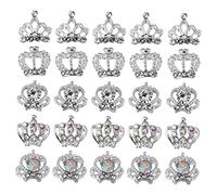 minkissy Lot De 50 Breloques À En Forme De Couronne En Alliage 3d Pour Manucure Style Aléatoire Idéal Pour Un De Festival