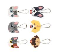 minkissy Lot de 6 Couvre n Pvc et Fer, Protège-clés au Motif de Dessin Animé, Faciles à Repérer un Paquet Sombre, pour Maison et Voiture
