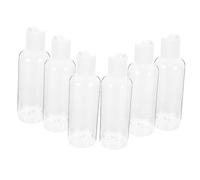 minkissy Lot De 6 Flacons De Lotion Rechargeables 100 Ml Plastique Transparent Bouchon Blanc Hermétique, Flacons De Voyage Légers Pour Shampoing Et Gel Bain, Adaptés Aux Voyages Et Camping