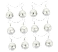 minkissy Lot De 6 Paires De Boucles D'Oreilles Disco Pour Femmes Bijoux Décoratifs En Alliage Argenté