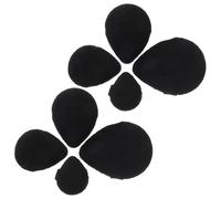 minkissy Lot de 8 Éponges à Maquillage Noires Forme Goutte D'eau Mini S M L Houppette Fixatrice de Poudre et Fond de Teint pour Femme, Applicateur Portable Réutilisable et Compact,