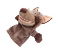 minkissy Loup Peluche Mouvement de Bouche Main pour Garçon Fille Animale Adorable pour Jeux Imagination et Contes Interactif Peluche Douce