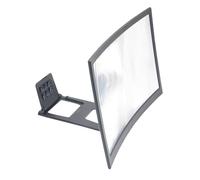 minkissy Loupe d'Écran Incurvée Noir pour Téléphone Portable 12 Pouces Grossissement 3-4 Fois, Design Antidérapant en Acrylique et ABS, Amplificateur d'Écran Pratique