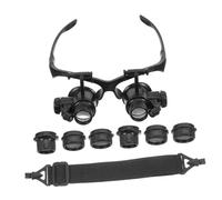 minkissy Loupe Frontale À LED - Loupe -Tête - Loupe Casque avec Lentille Amovible 10X 15X 20X Et 25X pour La Réparation De Montres Et Bijoux