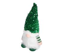 minkissy Lutin Farceur Lumineux Décoration de Noël Peluche avec Paillettes Vertes Figurine GNOME Éclairée pour Ambiance Festive et Cadeau de Fête