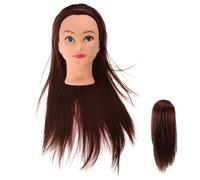 minkissy Mannequin Tête pour Coiffure Entraînement aux Tresses Modèle de Mannequin avec Cheveux Naturels et Support