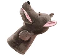 minkissy Marionnette à Main Loup en Peluche Douce 30 CM D’Éveil Interactif pour Raconter des Histoires Marionnette D’Animal en Peluche Grise Présent Garçon et Filles Éducatif et Ludique