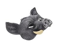minkissy Masque de Sanglier Noir Halloween Cosplay Masquerade pour Fête Déguisée Adulte et Accessoire Photo Prop et Réaliste