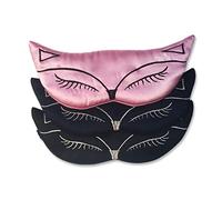 minkissy Masque De Sommeil En Soie Multicouche, Motif Renard, 22,5 x 7,8 Cm, Confort Pour Décalage Horaire Et Repos Rapide
