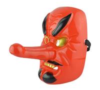 minkissy Masque Japonerie de Théâtre Tengu Rouge Élastique Accessoire de Masque pour Cosplay et Fêtes Samouraï pour Costume Homme Fournitures de Maquillage Amusantes