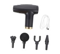 minkissy Masseur à Percussion Musculaire Portable Noir Écran Lcd, Mini Fascia Gun, 6 Niveaux de Massage Haute Fréquence, 4 Têtes Interchangeables