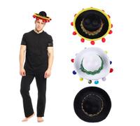 minkissy Mini Chapeau Mexicain N°1 avec Cordon Menton Élastique Noir | Polyester, Finition Soignée, Accessoire Carnaval Adulte pour Fête et Célébrations, pour Chien et Garçon Fille