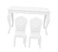 minkissy Mini Meuble Maison Poupée Abs Écologique Ensemble Table Chaises Miniatures Accessoire de Jeu pour Décoration Réaliste et