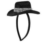 minkissy Mini Top Hat Headband For Women Flexible Vintage Costume Headpiece For Tea Party Carnival Cosplay And Birthday Events With Rhinestones