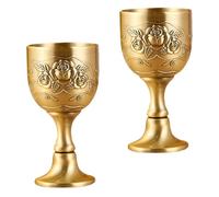 minkissy Mini Verres à Vin Gobelets à Vin Multifonctionnels en Alliage de Zinc Lot de 2 Vintage pour Fêtes Familiales et Usage Quotidien