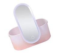minkissy Miroir Cosmétique Rotatif Portable À Piles Avec Lumières Led Organiseur De Maquillage En Abs Pour Femmes