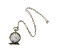 minkissy Montre De Poche Vintage à Quartz Creuse en Alliage De Zinc Chaîne Métallisée pour Femme, Style Rétro, Cadran Blanc, Montre Pendentif Élégante,