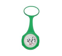 minkissy Montre Infirmière Digitale LCD Verte avec Affichage Électrique Pratique pour Accessoires Infirmiers Trotteuse et Clip pour Blouse Médicale