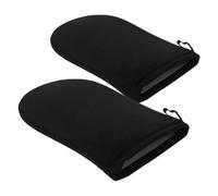 minkissy Moufles Autobronzant Design Élégant Noir en Éponge Film Imperméable, Applicateur de Lotion Mains Réduit le Gaspillage de Produit Bronzage sans Soleil