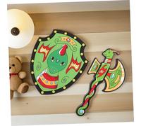 minkissy Mousse Garçon Fille avec Bouclier Jeu de Rôle Médiéval Accessoires Pirate pour Fête Halloween et Sécurisé Set de Bouclier Dragon Hache Dragon