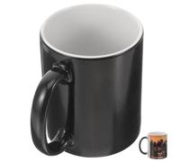 minkissy Mug D'halloween en Céramique Noir à Changement de Couleur Sensible la Chaleur, Tasse Simple Design pour Café ou Thé au Book Bar