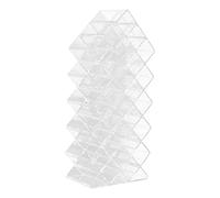minkissy Organisateur de Maquillage pour Rouge à Lèvres Plateau de Rangement de Bureau Empilable 28 Emplacements Organisateur de Cosmétiques en Acrylique de Type Poisson