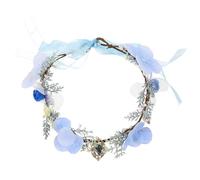 minkissy Ornements De Guirlande Diadèmes Coiffure Bandeau Floral Fée Arc Fantaisie Mariage Bandeaux Femmes Célibataire Tiare Satin Coiffes Faire La Fête Décoratif Dame Plastique Sky-blue
