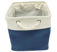 minkissy Panier à Linge Cube En Lin Grand Bac De Rangement Pour Vêtements Et Jouets Poignées Maison Dortoir Blanc Et Vert Capacité 11x11