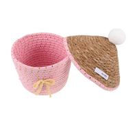 minkissy Panier De Rangement Macramé Avec Couvercle Panier De Rangement Corde De Coton Tressée Boîte à Bijoux Pour Femme