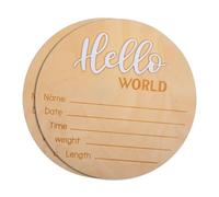 minkissy Panneau Annonce de Naissance Rond en Bois 2 Pcs, Accessoire Photo Prénom Bébé, Design Simple et Solide pour Décoration et Photographie