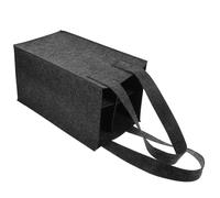 minkissy Paquet à Vin Présent en Feutre Noir à Quatre Bouteilles | Compartiment Intérieur Amovible, Format Pliable, Espace Intérieur Généreux