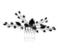 Minkissy Peigne À Cheveux De Mariage Noir En Strass ÉLéGant Accessoire De Coiffure Pour MariéE Et Demoiselle D'Honneur DéCor Raffiné Pour CéRéMonie Et ÉVéNements SpéCiaux