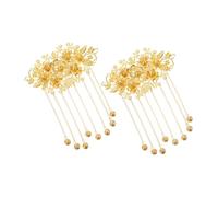 minkissy Peigne À Fleurs Luxueux De Couleur Dorée Pour Chignon De Mariage 2 Pièces Accessoires De Coiffure Traditionnels Chinois Pour Mariée