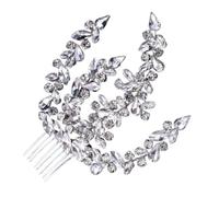 minkissy Peigne à strass peignes latéraux peigne de cheveux de mariage accessoire chic accessoires de mode caches accessoire de cheveux de fête scintillant visage strass côté cristal Silver