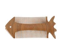 minkissy Peigne Bois De Santal Forme De Poisson Peigne Naturel Pour Cheveux Frisés Et Bouclés Prévention Casse Fait Main Design Unique
