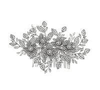 minkissy Peigne Complet Alliage Feuille Creuse Disque Peigne À Cheveux Chignon Accessoires Pour Femmes Strass Perle Peigne À Cheveux De Mariée Coiffures Cheveux Accessoires Strass