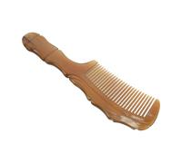 minkissy Peigne Corne Sculpté pour Hommes et Femmes Outil de Soins Capillaires Naturel Peigne Portable à Poignée pour Voyage et Utilisation à
