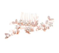 minkissy peigne de mariée pince cheveux chaîne de peigne à cheveux à fleurs Accessoires pour cheveux de retour cheveux de mariage épingles à cheveux mariage Alliage de zinc Golden