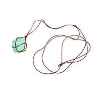 minkissy Pendentif Fluorite Verte Collier Irregular avec Enroulement de Fil Pierre Brute pour Positive et