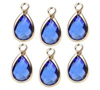 minkissy Pendentifs en Verre Bordure Cuivre 6 Pcs Forme Goutte D'eau Accessoires pour Bijoux Suspendus, Anneau Mini Suspendu, pour Création Collier Femme
