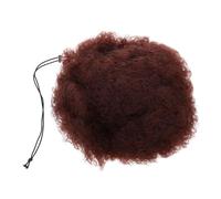 minkissy Perruque Afro Courte Bouclée Marron pour Femmes Style Naturel et Confortable Chignon Afro Unique Synthétique pour Fêtes et Halloween