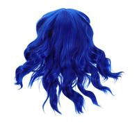 minkissy Perruque Courte Bou Bleue Légère pour Femme Wig Synthétique Réaliste Bob avec Frange Chinoise Accessoire Cosplay Festival et Costume