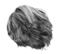 minkissy Perruque Grise Courte pour Homme Accessoire Cosplay Réaliste Perruque Adulte Confortable pour Halloween Fête et Spectacles