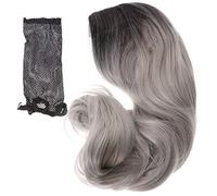 minkissy Perruque Longue Bouclée Pour Femme Noire Ombrée Grise Cheveux Synthétiques Style Cosplay