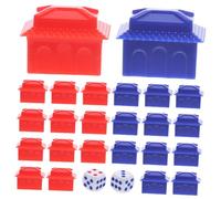 minkissy Pièces De Rechange pour Jeux De Société Rich Man Maison Mini Et Hôtel Rouge Petit Ensemble Accessoires De Jeu pour Joueurs Fêtes